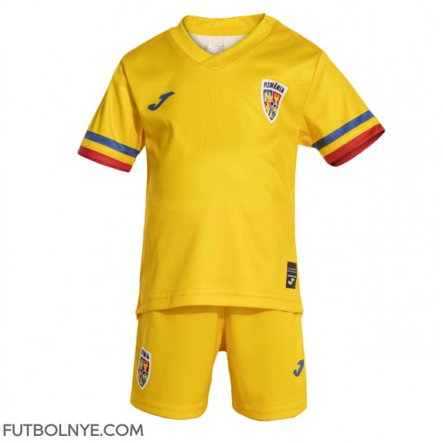 Camiseta Rumania Primera Equipación para niños Eurocopa 2024 manga corta (+ pantalones cortos)